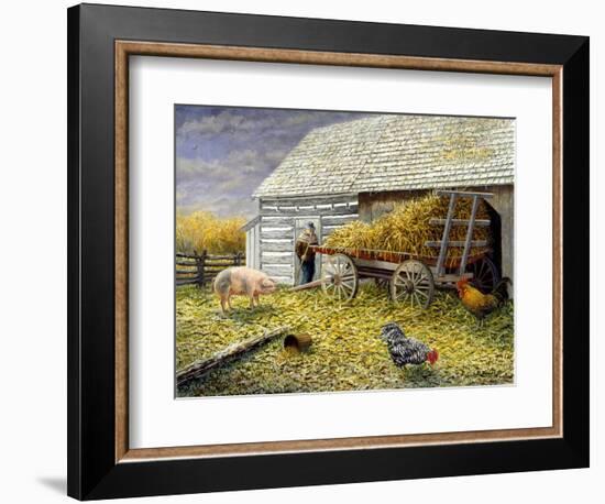 Pig and Chickens-Kevin Dodds-Framed Giclee Print