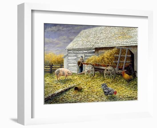 Pig and Chickens-Kevin Dodds-Framed Giclee Print