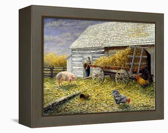 Pig and Chickens-Kevin Dodds-Framed Premier Image Canvas