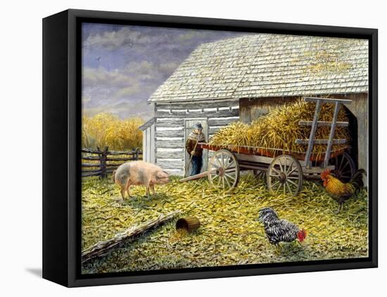 Pig and Chickens-Kevin Dodds-Framed Premier Image Canvas