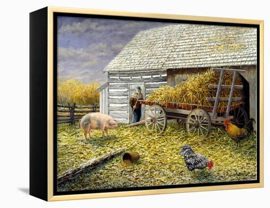 Pig and Chickens-Kevin Dodds-Framed Premier Image Canvas