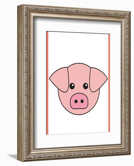 Pig - Animaru Cartoon Animal Print-Animaru-Framed Giclee Print