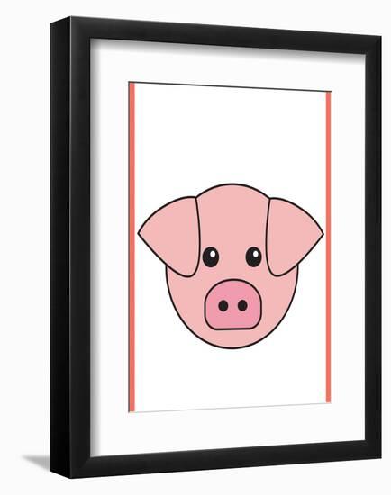Pig - Animaru Cartoon Animal Print-Animaru-Framed Giclee Print