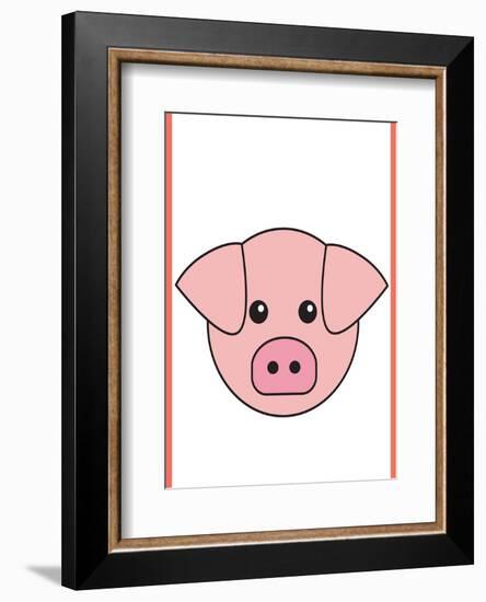 Pig - Animaru Cartoon Animal Print-Animaru-Framed Giclee Print