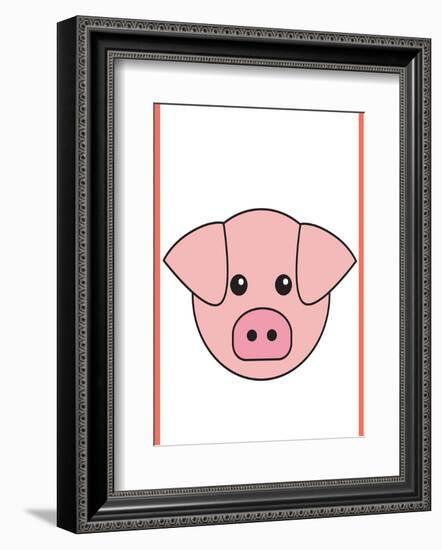 Pig - Animaru Cartoon Animal Print-Animaru-Framed Giclee Print