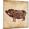 Pig Cut-OnRei-Mounted Art Print