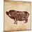 Pig Cut-OnRei-Mounted Art Print