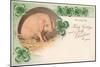 Pig in Clover-null-Mounted Giclee Print