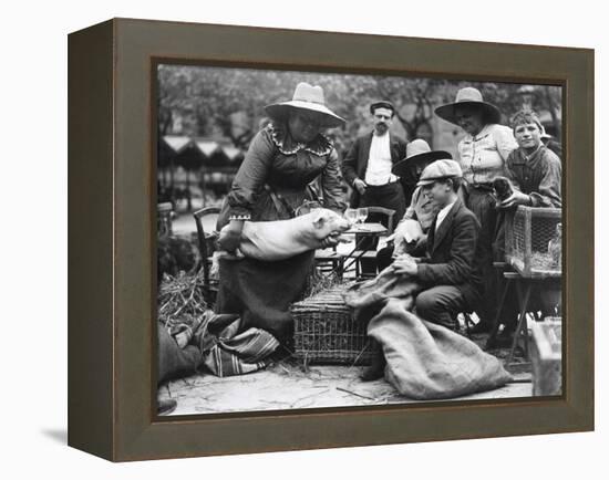 Pig Lady at the Paris Animal Market, 20th Century-Andrew Pitcairn-knowles-Framed Premier Image Canvas