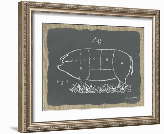 Pig on Burlap-Gwendolyn Babbitt-Framed Art Print