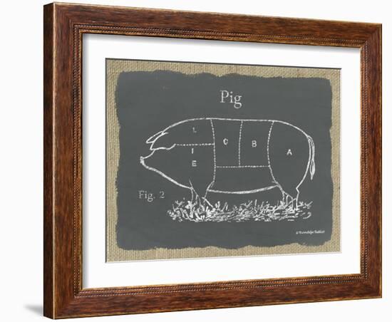 Pig on Burlap-Gwendolyn Babbitt-Framed Art Print