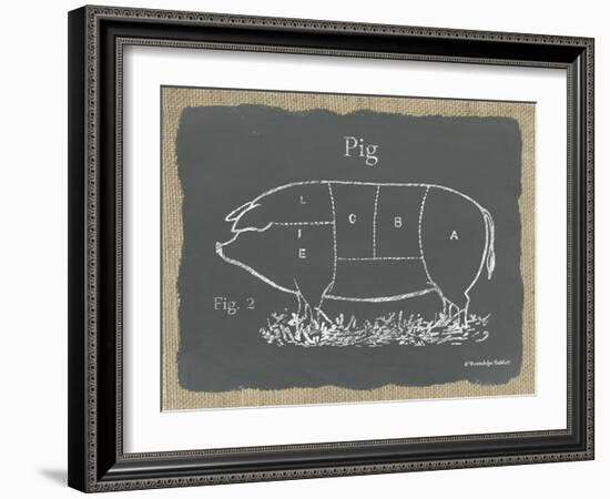 Pig on Burlap-Gwendolyn Babbitt-Framed Art Print