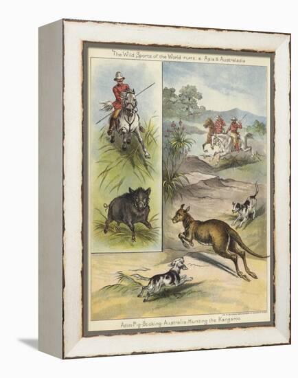 Pig Sticking and Hunting the Kangaroo-null-Framed Premier Image Canvas