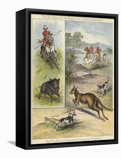 Pig Sticking and Hunting the Kangaroo-null-Framed Premier Image Canvas