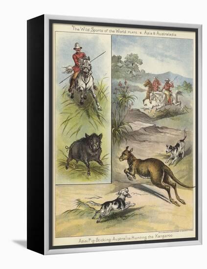 Pig Sticking and Hunting the Kangaroo-null-Framed Premier Image Canvas