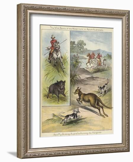 Pig Sticking and Hunting the Kangaroo-null-Framed Giclee Print