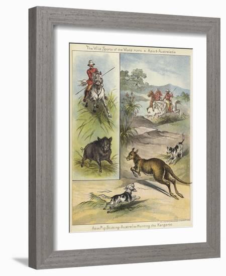Pig Sticking and Hunting the Kangaroo-null-Framed Giclee Print