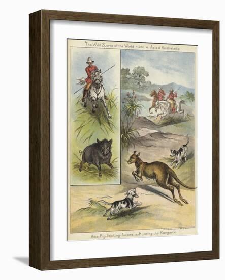 Pig Sticking and Hunting the Kangaroo-null-Framed Giclee Print