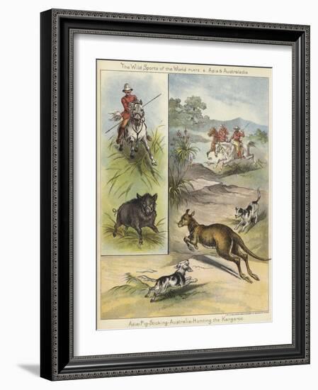 Pig Sticking and Hunting the Kangaroo-null-Framed Giclee Print