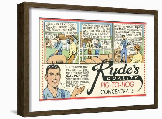Pig-To Hog Concentrate Ad-null-Framed Art Print