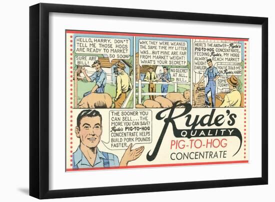 Pig-To Hog Concentrate Ad-null-Framed Art Print