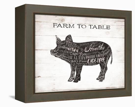 Pig Words-Jace Grey-Framed Stretched Canvas