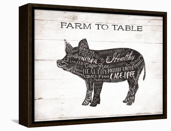 Pig Words-Jace Grey-Framed Stretched Canvas