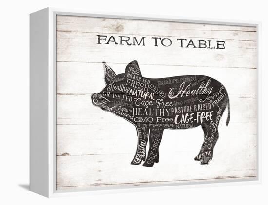 Pig Words-Jace Grey-Framed Stretched Canvas