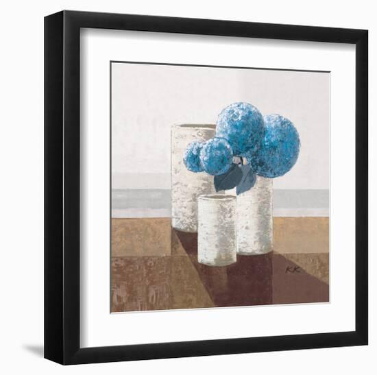 Pigeon Blue Pompons-Karsten Kirchner-Framed Art Print