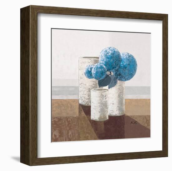 Pigeon Blue Pompons-Karsten Kirchner-Framed Art Print