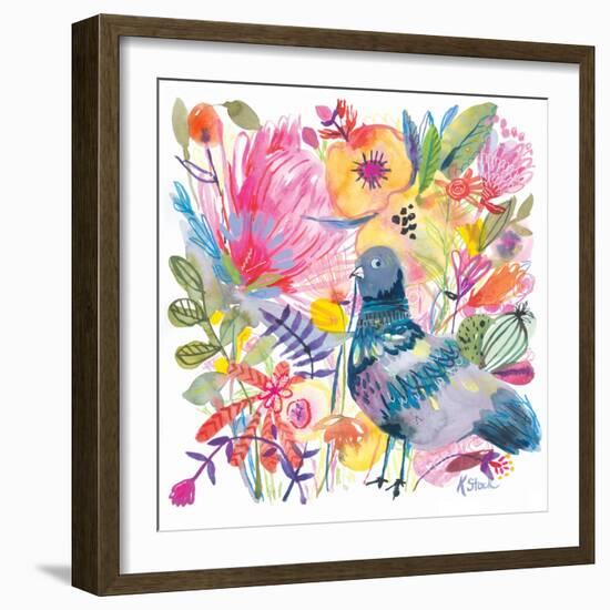 Pigeon Bouquet-Kerstin Stock-Framed Art Print