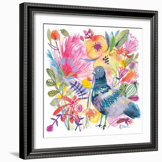 Pigeon Bouquet-Kerstin Stock-Framed Art Print