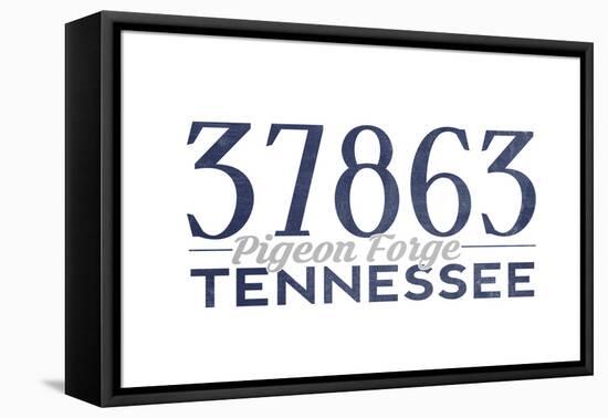 Pigeon Forge, Tennessee - 37863 Zip Code (Blue)-Lantern Press-Framed Stretched Canvas