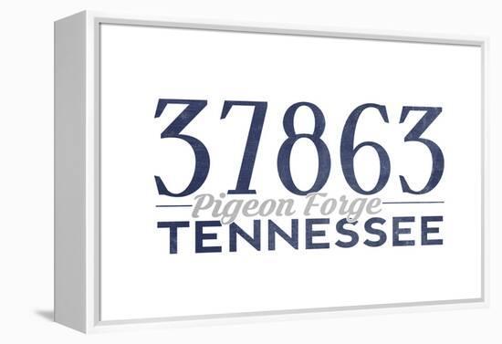 Pigeon Forge, Tennessee - 37863 Zip Code (Blue)-Lantern Press-Framed Stretched Canvas