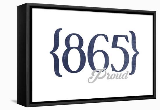 Pigeon Forge, Tennessee - 865 Area Code (Blue)-Lantern Press-Framed Stretched Canvas