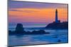 Pigeon Point Lighthouse at dusk, Pescadero, California, USA-null-Mounted Photographic Print