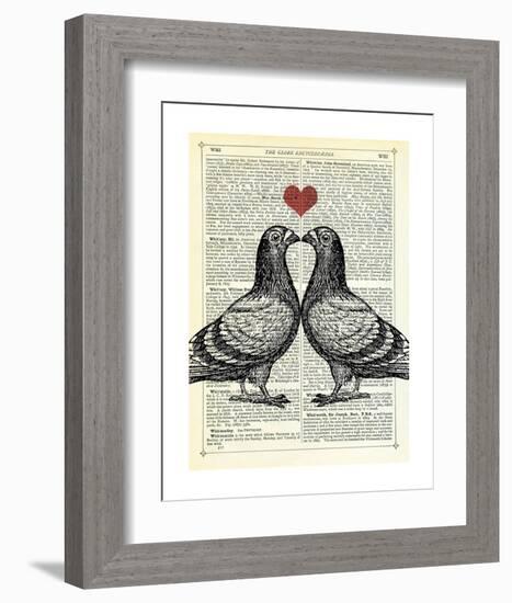 Pigeons in Love-Marion Mcconaghie-Framed Art Print