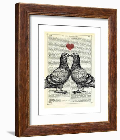 Pigeons in Love-Marion Mcconaghie-Framed Art Print