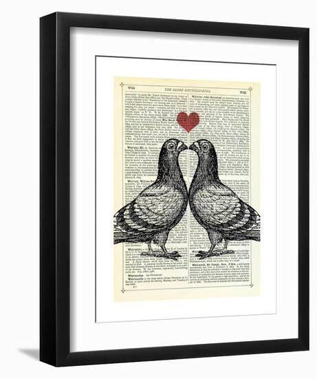 Pigeons in Love-Marion Mcconaghie-Framed Art Print