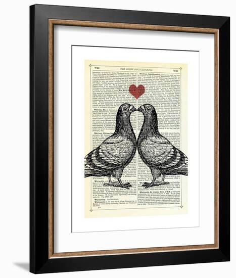 Pigeons in Love-Marion Mcconaghie-Framed Art Print