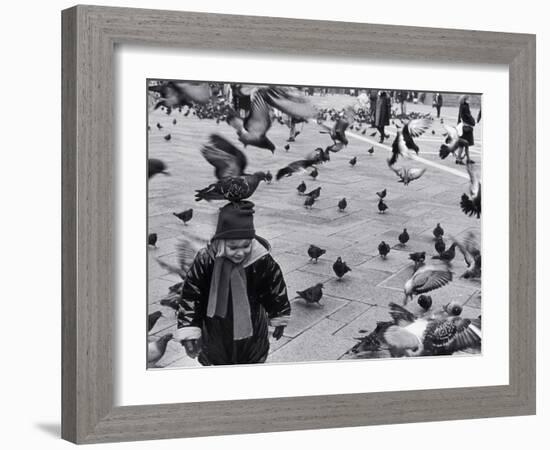 Pigeons in Piazza San Marco, Venice, Veneto, Italy-Walter Bibikow-Framed Photographic Print