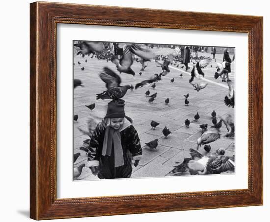 Pigeons in Piazza San Marco, Venice, Veneto, Italy-Walter Bibikow-Framed Photographic Print