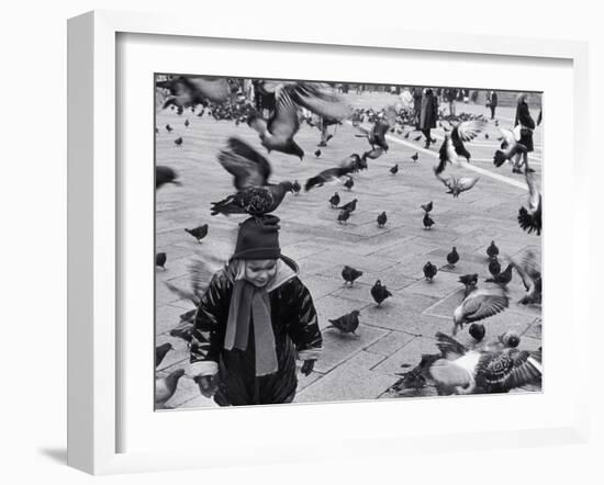 Pigeons in Piazza San Marco, Venice, Veneto, Italy-Walter Bibikow-Framed Photographic Print