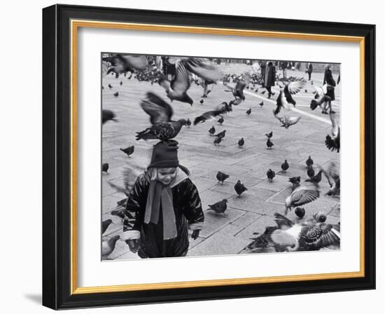 Pigeons in Piazza San Marco, Venice, Veneto, Italy-Walter Bibikow-Framed Photographic Print