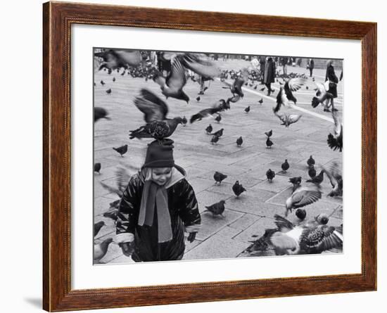 Pigeons in Piazza San Marco, Venice, Veneto, Italy-Walter Bibikow-Framed Photographic Print