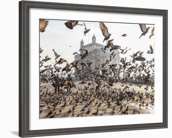 Pigeons, India Gate, Colaba, Mumbai (Bombay), India-Peter Adams-Framed Photographic Print