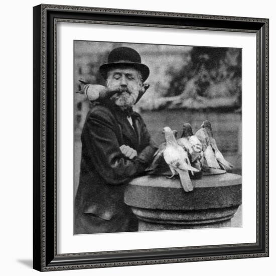 Pigeons of St Paul's with a Vagrant, London, 1926-1927-McLeish-Framed Giclee Print