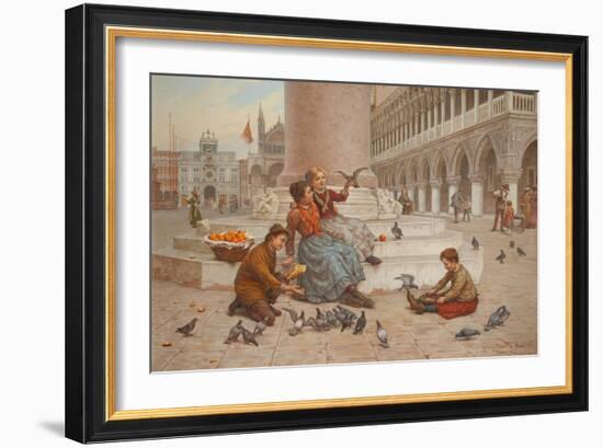 Pigeons of Venice-Antonio Paoletti-Framed Giclee Print