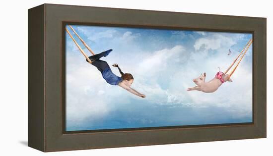 Piggy Trapeze-Nancy Tillman-Framed Stretched Canvas