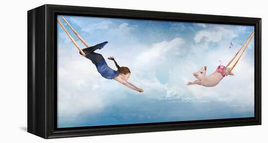 Piggy Trapeze-Nancy Tillman-Framed Stretched Canvas